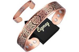 Cigmag Lymphatic Drainage Magnetic Bracelet for Men Ultra Strength Magnet Solid Pure Copper Adjustable Brazaletes with Present Box (Celtic Knot 1)