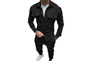 Cocila Cartera Traje Hombre Conjunto De Pantalones Y Camisa De Manga Enrollable De Dos Piezas Transpirables Y Antiarrugas De Otoño para Hombre Lentejuelas Hombre