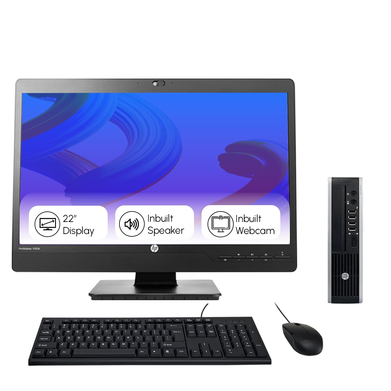 (Refurbished) HP Elite Ultra-Slim 22" HD All-in-One Desktop Computer Set (Intel Core i5 3rd Gen| 8 GB RAM| 500 GB HDD| 22" HD LED Monitor| KB & Mouse| Speakers| WiFi| Windows 10 Pro| MS Office)