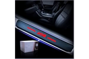 Muchkey Seuil de Porte Voiture Fibre de carbone Réfléchissant Autocollant Pour Peugeot 208 Protection de seuil de porte de voiture Styling 4 Pièce Rouge