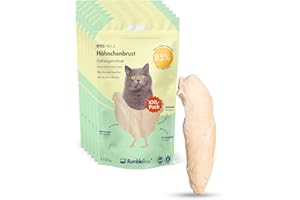 RumbleBox Friandises lyophilisées pour Chats – Pack XXL Blanc de Poulet 100%, Mono-protéine (1 ingrédient Naturel), sans céréales ni Sucre ajouté, hypoallergénique - 6 × 50 g