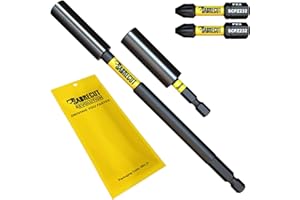 4 piezas SabreCut SCRK1 Magnético 60 mm y 152 mm Portapuntas de impacto profesional con 2 x 32 mm PZ2 Destornillador Puntas de impacto Compatible con Dewalt, Milwaukee, Makita, Bosch y otros
