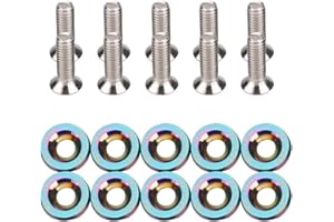 GOBFAR 10Pcs Aluminium Unterlegscheiben Schrauben, eloxiert M6x20 Unterlegscheiben & Schrauben Motor Autozubehör, Stoßstange Unterlegscheibe Schraube Kotflügel Unterlegscheibe Schraube Motorraum Dress Up