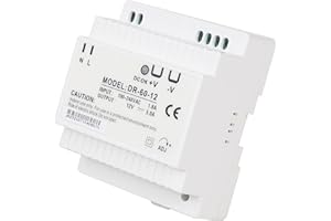 Stonenect Transformateur d'alimentation Rail Din Alimentation modulaire montable pour automatisation industrielle Boîtes de distribution Instrumentation Transformateurs (12V 5A DR-60-12)