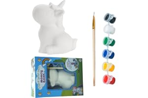 REA&GOLE Unicorn Piggy Bank Craft Kit Paint Your Own Unicorn Money Box DIY Unicorn Ceramic Coin Bank for Kids Loose Change Handicrafts Family