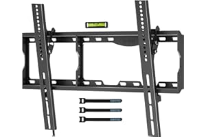 BONTEC Support Mural TV pour Téléviseurs 17-86 Pouces Plasma OLED LCD LCD Incurvés/Plats, Support TV Mural inclinable jusqu'à 75 kg, VESA 600 x 400 mm, Niveau à Bulle et Attaches de Câble Inclus
