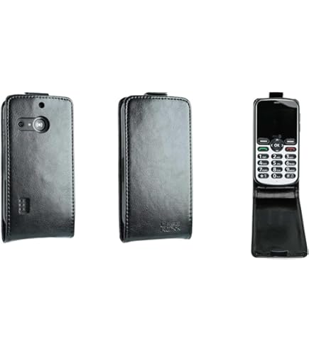 Accessoire Telephone Senior Housse Slide Poche Caseroxx Pour Doro Leva L10/ X10, 1880, 5860 - Cuir Artificiel Noir Housse Noir Premium Pour Smartphone