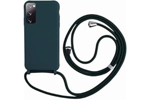 2ndSpring Coque avec Collier Compatible avec Samsung Galaxy S20 FE /S20 Fan Edition/S20 Lite,Tour de Cou Lanière en Corde Pendentif Housse,Silicone Souple Vert foncé