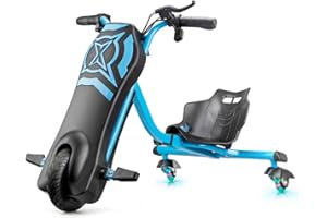 Xootz Cyclone Electric Power Drift Trike, 3 Wheel Go Kart with 360 Light Up Rear Castor Wheels, Ages 8-14 Years