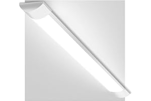 PAPASBOX 20W LED Tubo de Luz, 2400LM 2ft 60CM LED de Techo, Blanco Frio 6000K 130°Ángulo Luz de Lámpara LED Tubo para Sala de Estar, Baño, Cocina, Garaje, Oficina, Almacén