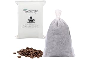 FENSHINE 100 Pcs Einweg Tee Filter Taschen leere Baumwolle Drawstring Dichtung Filter Teebeutel für lose Blatt Petrol100pcs (4 "x 6"/10 x 15cm)