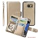 Produktbild Samsung Galaxy S7 Hülle, xhorizon TM MW8 [Aktualisiert] [Luxusgold] [Erklassig] [Magnetisch Auto Mount Kompatible] Premium PU Leder Magnetisch Abnehmbar Mappen Kasten  Abdeckung mit Kartensteckplätze Galaxy S7