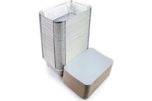 JOFISA 100 Bandejas de Aluminio Desechables con Tapa Envases para Comida para Llevar, Horno, Congelador – Recipientes de Aluminio con Tapas para Alimentos, Reutilizables y Resistentes (500 ml)