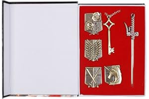 LAIE Attaque sur Titan Shingeki No Kyojin Badge + Armes + Collier Pendentif cl¨¦ Enqu¨ºte Corps Set