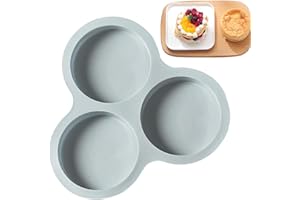 Firulab Molde de Huevo para freidora de Aire - Molde de Silicona para Huevos de 3 cavidades, Molde Redondo para Hornear Pasteles - Molde de Huevo Frito Pan de Hamburguesa de Silicona para freidora