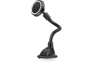 IPOW Support Téléphone Voiture Magnétique Puissant avec Ventouse Forte,Aimant Porte Phone Mobile,Fixation sur Pare-Brise/Tableau de Bord Compatible avec GPS/Smartphone Universel-iPhone 14/13