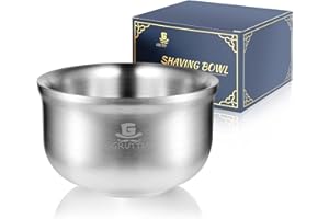 GRUTTI Scodella per Rasatura 10.5 cm, Inox 304 Isolamento Termico a Tre Strati, Schiuma Rapida Base Antiscivolo, Per Uomini Rasatura a Dalla