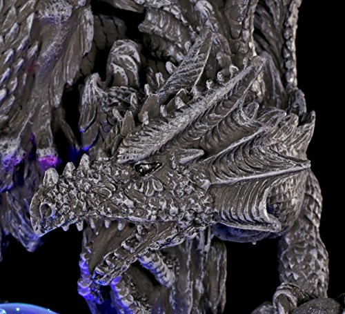 Drachen Brunnen mit LED – Figur Zimmerbrunnen Gothic - 4