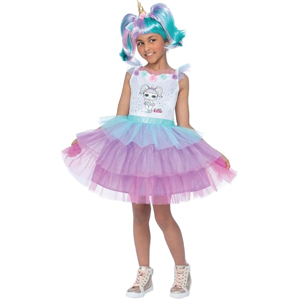 Smiffys Costume L.O.L Surprise!™ Diva Deluxe Per Ragazze – Gonna Leopardata E Fiocco Con Paillettes – Ufficiale - 6