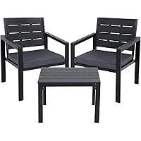 SONGMICS Gartenmöbel, 3er Set, 2 Gartenstühle, 1 Gartentisch, 2 abnehmbare Kissen, für Terrasse, Garten, Balkon, Eisen…