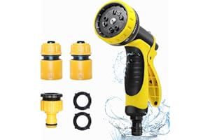 AIGUMI Hose Pipe Spray Gun, 10 Adjustable Patterns Hose Spray Gun, High-Pressure Anti-Slip Hose Nozzle