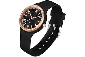 GBB Women's Quartz Watch Soft Silicone Strap Ladies Watches Analog Quartz Watches with Luminous Easy-Read Dial Fashion Wrist Watch for Students Women Men Unisex