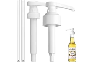 YIJIANLIANGBAI 2 Pcs Syrup Pump for Monin Glass Bottle,Skinny Syrup,Simply Syrups Pump Resilience Detachable Design Covers,Coffee Pack Contains Pump and Connecting Pipe Dispenser Set (700ml*1+1000ml*1)