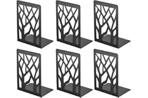 INNÔPLUS Bookends, Book Ends, Book Holder CD Children's Metal, for Shelf, Folder Holder DVD Invisible Bookcase, Stopper, Holders Weights 3 Pairs Black.