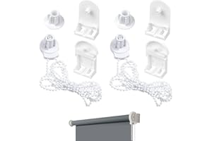 JOYVOX 2 Sets Roller Blind Fittings - Complete Roller Blind Spares Kit with Chain, Brackets, and Mechanism for Standard 25mm Roller Shades, Easy Installation, Durable Material