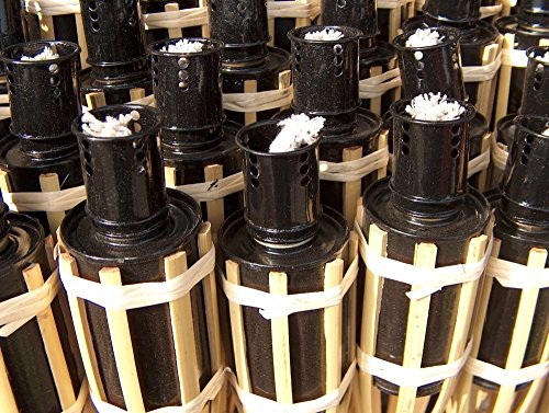 Gartenfackeln Natur- oder Mahagonifarben sowie Fackelöl , versch. Grössen und Mengen hillfield exklusiv (6er-Set Hell ca. 60 cm) - 5