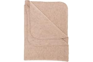 Engel Natur, Dziecięcy koc polarowy z krawędzią muszli, 100% wełna (kbT) (80 x 100 cm, piaskowy melanż)