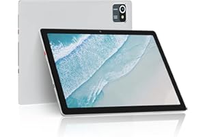 HIGRACE Tablet 10 inch, Android 12 Tablet PC with Quad-core Processor 32GB ROM 128GB Expansion, Dual Camera, WiFi, Bluetooth, Type-c - Silver (HGC1001245)