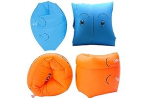 HREDZEO Braccioli Bambini,4 Pcs Bracciali Gonfiabili da Nuoto Bracciali Gonfiabili Braccioli Bambini Float Roll Up Sleeves Anello di Nuoto Galleggiante per Bambini e Adulti