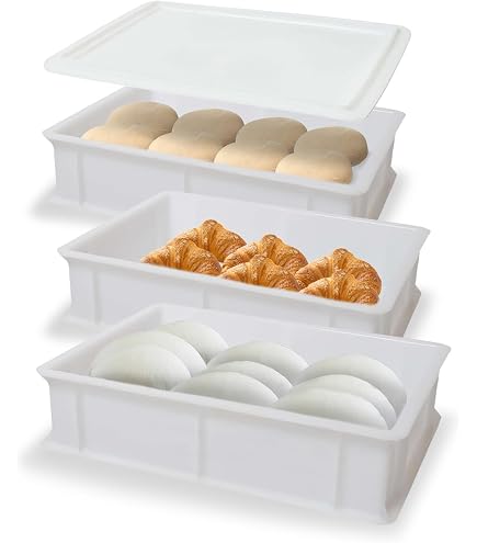 Boîtes à Pâtes Pizza Boîte à Pizza Et Pain Dei - 2 Récipients 30x40x10cm Couvercle - Levage Parfait Pâte Maison Boites Alimentaires Hermétiques