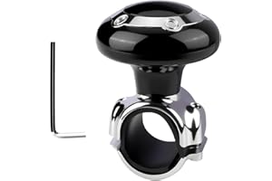 POELOISY Bouton de Volant Universel avec Roulement à Billes et Clé de Serrage, boule pour volant Ergonomique pour Voitures Camions Tracteurs Bateaux Tondeuses Chariots Élévateurs Installation Facile Durable