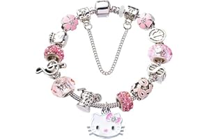 HAZMA 1 Pezzo Bracciale Bambina, Bracciale Bambino, Gattino Bracciale Con Ciondoli Regolabili, Braccialetto Con Ciondolo A Forma Di Kitty, Bracciale In Lega Per Bambini(A)