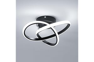 Lumiup Plafonnier LED Moderne, 30W Trèfle Plafonnier Salon, 2850LM Noir Plafonnier Aluminium, Plafonnier Chambrer, Éclairage de Plafond Cuisine, Salle à Manger (6500K Blanc Froid, Ø30CM)