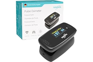 EUROPAPA® Pulse Oximeter Finger Pulse Oximeter Ideal for Quick Measurement of Oxygen Saturation (SpO2) Simple Pulse Monitor for Adults - OLED Display (Black)