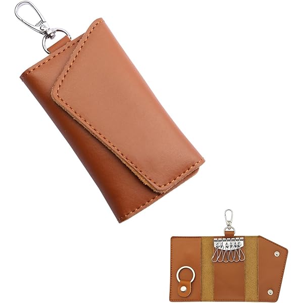 Portachiavi In Vera Pelle - Compatto, Pratico E Elegante Per Uomo E Donna - Nero 11x6,5 Cm - Foto 7