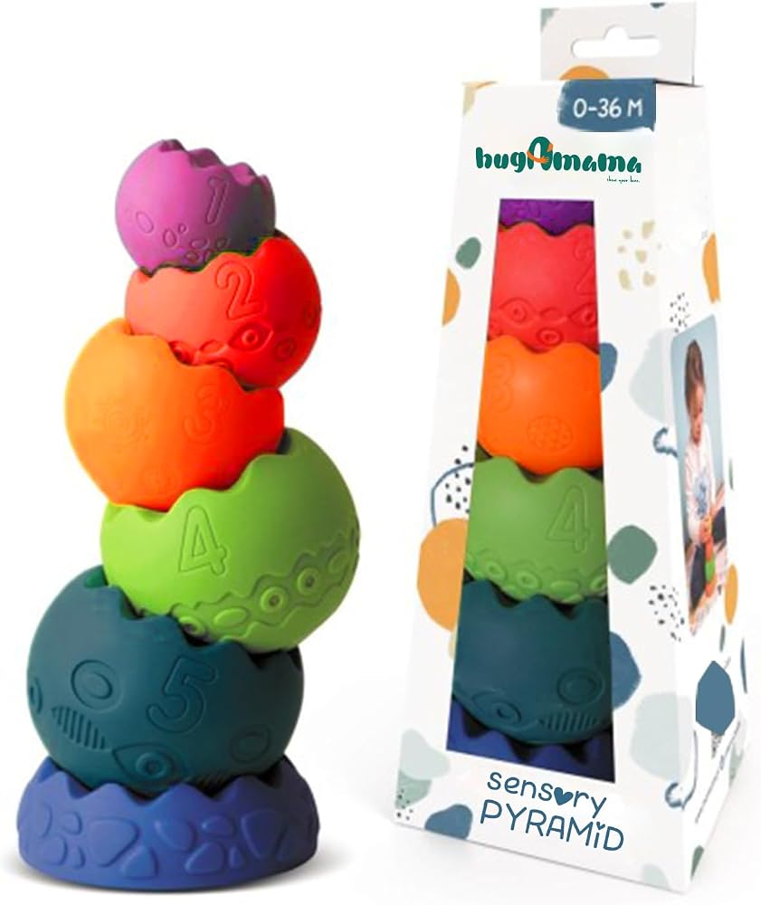 hugamama Sensory Yumuşak Piramit: Duyusal Denge Oyuncağı | Üst üste dizme oyunu | alfabe rakamlar ve renkleri öğretir | bebek denge dizme istifleme oyuncak | Montessori tipi | Motor becerileri ve zihinsel