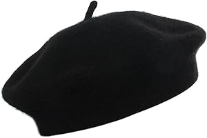 GEMVIE Boina de Lana Gorro Francés clásico Artista de Las Mujeres Boina Sombrero Artista Parisino Moderno Pintor Sombrero