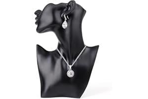 SOUJOY Présentoir à bijoux, support de boucles d'oreilles, pendentif en résine noire, organisateur de buste pour montrer des bijoux, colliers, boucles d'oreilles, bagues