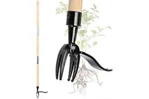 BESTYIJO Estirpatore Erbacce da Giardino, Estrattore di Erbacce Staccabile con Manici in Legno, Materiale in Lega di Alluminio, Estirpatore Manuale per Giardino, Prato, Estrattore Manuale per Rimuovere le Erba
