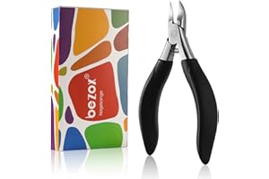 BEZOX Alicates Cortaúñas de Precisión para uñas Gruesas con Hongos o Incrustadas con Estuche de Metal