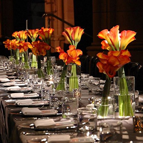 MIHOUNION 12 Stücke Calla Kunstblume Deko Künstliche Blumen Kunstpflanze Blumenstrauß für Zuhause Balkon Tisch Hochzeits Bouquet Dekoration oder zum Vatertag Mutterstag geschenk – Orange - 3