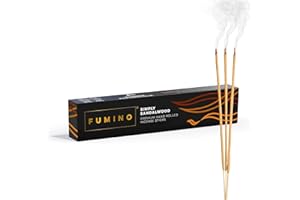 ‎FUMINO Fumino® Schlichtes Sandelholz Handgemachte Räucherstäbchen - 14 Stäbchen pro Box (15g) Masala Agarbatti Joss Duftstäbchen für Entspannung, Meditation, Linderung von Stress und Ängsten - Dekoration