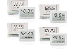WEPAI Mini termómetro higrómetro interior, termómetro de habitación, medidor de humedad de aire, pantalla LCD, digital, interior, medidor de temperatura ambiente, color blanco (4)
