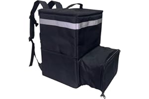 DELIVERY BAG STORE Mochila grande con aislamiento para entrega de alimentos, bolsa enfriadora expandible, bolsa de pizza impermeable para Uber Eats