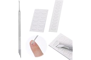 Qianyu Pchacz do skórek ze stali nierdzewnej Prep Pusher do paznokci Dual Ended Martwy naskórek żel do usuwania lakieru do paznokci, obieraczka do skórek, narzędzie do czyszczenia z arkuszami papieru