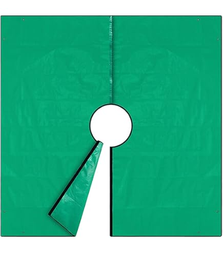 Hilitand Landscape Trimming Tarp – 39.37x39.37 Inch Bush Catching Cloth With 7.8-Inch Hole & 4 Buckles For Yard Leaf Collection